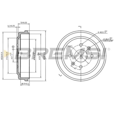 CR5860.jpg Tamburo Freno Posteriore Chevrolet Spark Cr5860 96470999 Verniciato Bremsi