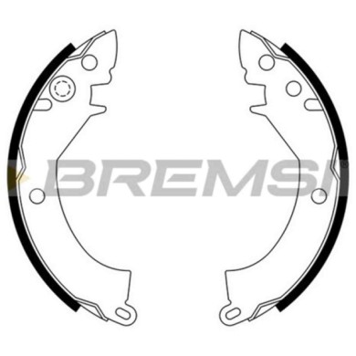 GF0812.JPG Kit Ganasce Freno Posteriore Mitsubishi Colt I Hyundai Pony Pony Tre Volumi Gf0812 Mb082220 S.f. Akebono Bremsi