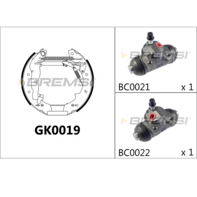 GK0019.JPG Kit Ganasce Freno Posteriore Renault 21 21 Station Wagon 21 Tre Volumi Gk0019 77 01 202 724 Bremsi