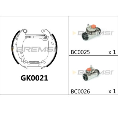 GK0021.JPG Kit Ganasce Freno Posteriore Renault 11 9 Clio I Super 5 Super 5 Cassone/coda Spiovente Gk0021 77 01 202 665 Bremsi
