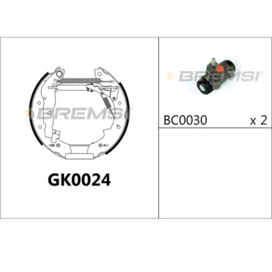 GK0024.JPG Kit Ganasce Freno Posteriore Peugeot 305 Ii (581m) Gk0024 4241.2l Bremsi