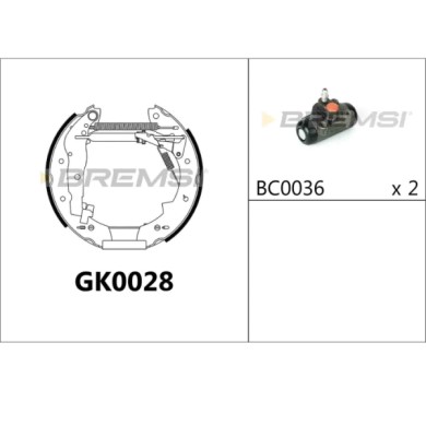 GK0028.JPG Kit Ganasce Freno Posteriore Peugeot 204 Break Gk0028 4241.2k Bremsi