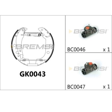 GK0043.JPG Kit Ganasce Freno Posteriore Peugeot 405 I 405 I Break 405 Ii Gk0043 4241.1y Bremsi