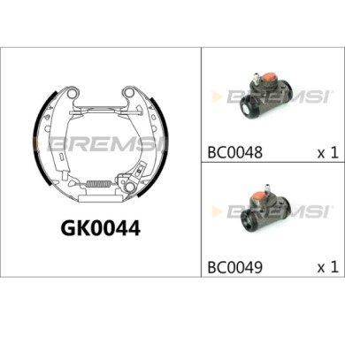 GK0044.JPG Kit Ganasce Freno Posteriore Peugeot 205 I 205 I Cabriolet 205 Ii 309 I 309 Ii Gk0044 4241.6p Bremsi