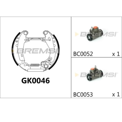 GK0046.JPG Kit Ganasce Freno Posteriore Peugeot 205 Cassone/coda Spiovente 205 I 205 I Cabriolet 205 Ii Gk0046 4241.1v Bremsi