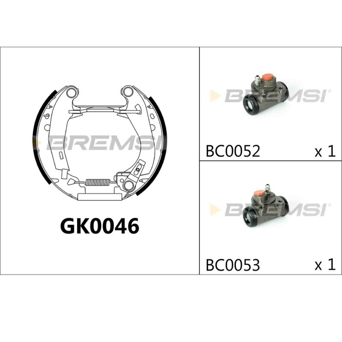 GK0046.JPG Kit Ganasce Freno Posteriore Peugeot 205 Cassone/coda Spiovente 205 I 205 I Cabriolet 205 Ii Gk0046 4241.1v Bremsi