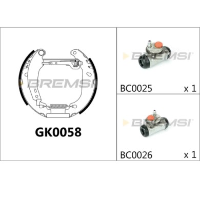 GK0058.JPG Kit Ganasce Freno Posteriore Citro-n Zx Gk0058 4241.5v Bremsi