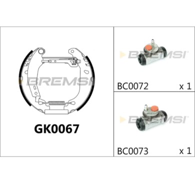 GK0067.JPG Kit Ganasce Freno Posteriore Renault Clio I Super 5 Super 5 Cassone/coda Spiovente Twingo I Gk0067 7701203454 Bremsi