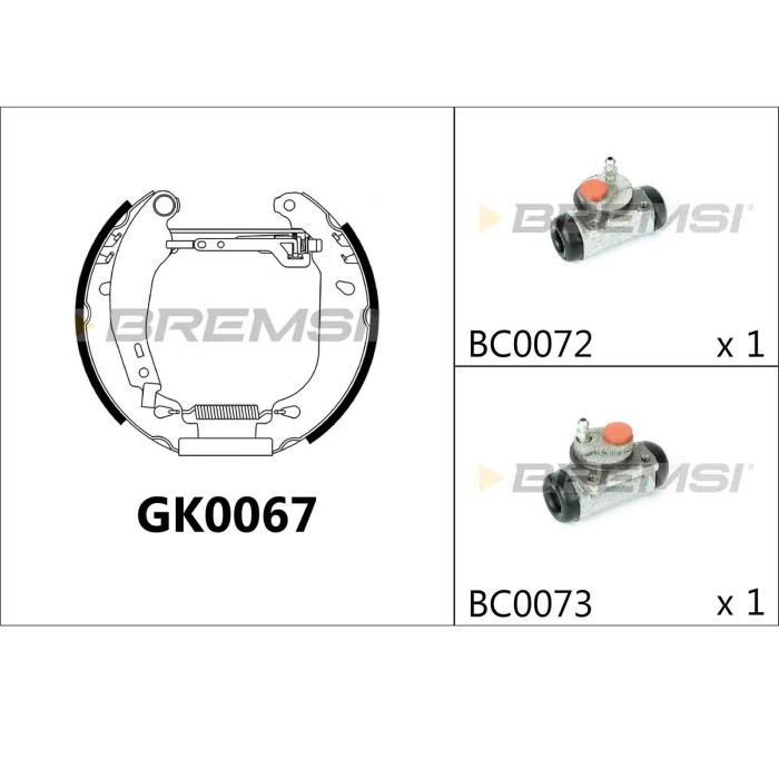 GK0067.JPG Kit Ganasce Freno Posteriore Renault Clio I Super 5 Super 5 Cassone/coda Spiovente Twingo I Gk0067 7701203454 Bremsi