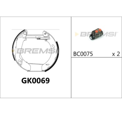 GK0069.JPG Kit Ganasce Freno Posteriore Ford Escort V (aal Abl) Gk0069 Bremsi