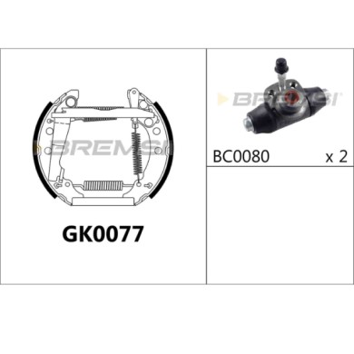 GK0077.JPG Kit Ganasce Freno Posteriore Audi 80 B2 Tre Volumi (811 813 814 819 853) Gk0077 Bremsi