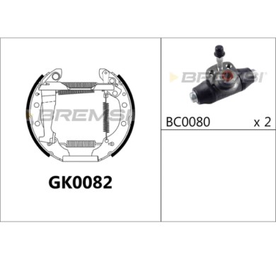 GK0082.JPG Kit Ganasce Freno Posteriore Audi 100 100 Avant 80 Coupú Volkswagen Passat Passat Tre Volumi Passat Variant Gk0082 Br