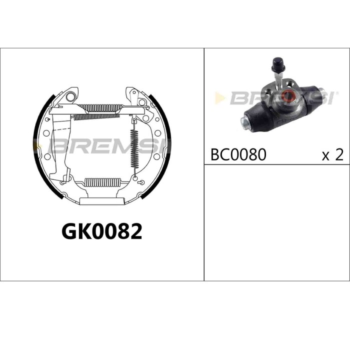 GK0082.JPG Kit Ganasce Freno Posteriore Audi 100 100 Avant 80 Coupú Volkswagen Passat Passat Tre Volumi Passat Variant Gk0082 Br