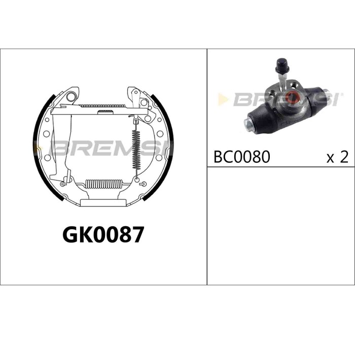 GK0087.JPG Kit Ganasce Freno Posteriore Audi 80 Volkswagen Golf Iii Golf Iii Cabriolet Golf Iii Van Lupo Vento Seat Arosa Gk0087