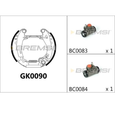 GK0090.JPG Kit Ganasce Freno Posteriore Citroen Ax (za-) Gk0090 4241.3j Bremsi