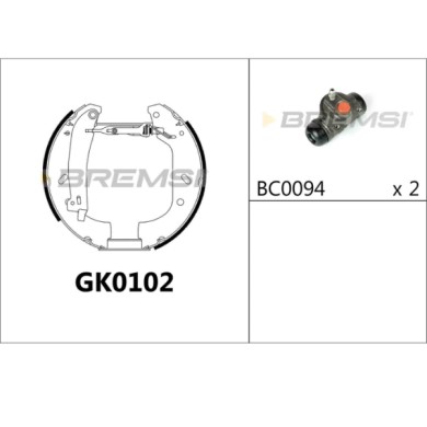 GK0102.JPG Kit Ganasce Freno Posteriore Citroen Evasion Mpv / Space Wagon (22 U6) Gk0102 4241.3g Bremsi