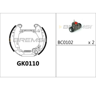 GK0110.JPG Kit Ganasce Freno Posteriore Peugeot 106 I 106 Ii 106 Van Ii Cassone/coda Spiovente Gk0110 4141.5h Bremsi