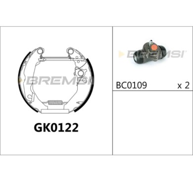 GK0122.JPG Kit Ganasce Freno Posteriore Ford Fiesta Ii Fiesta Iii Gk0122 Bremsi