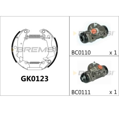 GK0123.JPG Kit Ganasce Freno Posteriore Alfa Romeo 33 33 Sportwagon Alfasud Alfasud Sprint Gk0123 Bremsi