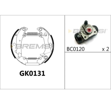 GK0131.JPG Kit Ganasce Freno Posteriore Renault 12 Variable 15 16 17 Gk0131 Bremsi