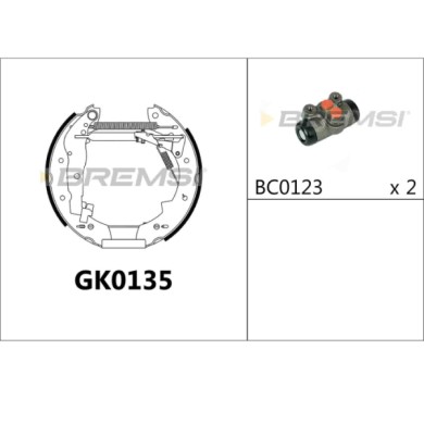 GK0135.JPG Kit Ganasce Freno Posteriore Volvo 340-360 340-360 Tre Volumi Gk0135 Bremsi