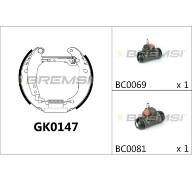 GK0147.JPG Kit Ganasce Freno Posteriore Renault Rapid Cassone/limousine Spaziosa Gk0147 Bremsi