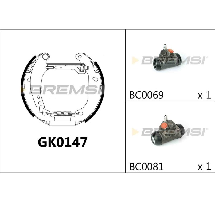 GK0147.JPG Kit Ganasce Freno Posteriore Renault Rapid Cassone/limousine Spaziosa Gk0147 Bremsi
