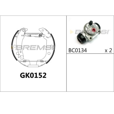 GK0152.JPG Kit Ganasce Freno Posteriore Citroen Xsara Break (n2) Gk0152 Bremsi