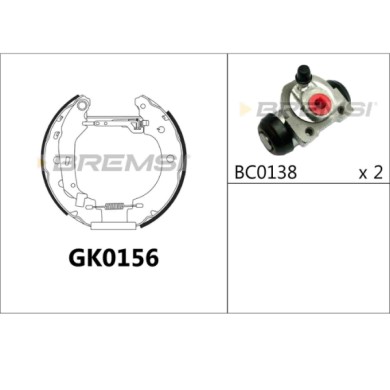 GK0156.JPG Kit Ganasce Freno Posteriore Nissan Kubistar Furgonato Renault Kangoo Kangoo Express Kangoo/grand Kangoo Gk0156 Brems