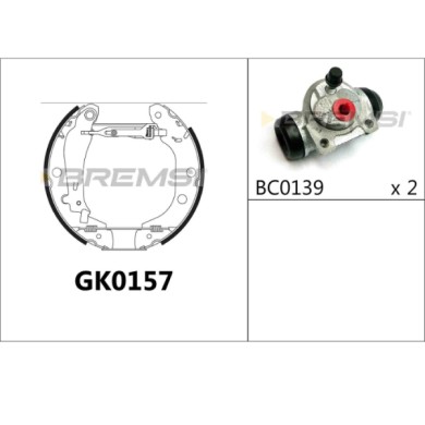 GK0157.JPG Kit Ganasce Freno Posteriore Nissan Kubistar Furgonato Primera Primera Hatchback Renault Kangoo Kangoo Express Gk0157