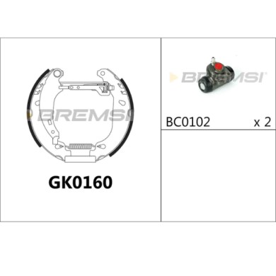GK0160.JPG Kit Ganasce Freno Posteriore Peugeot 206 2 Volumi/coda Spiovente 206 Sw 206 Tre Volumi 206+ 206 Van Gk0160 4241.8j Br