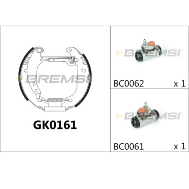 GK0161.JPG Kit Ganasce Freno Posteriore Peugeot 206 2 Volumi/coda Spiovente 206 Sw 206 Tre Volumi 206+ 206 Van Gk0161 4242 Brems