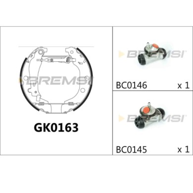 GK0163.JPG Kit Ganasce Freno Posteriore Peugeot 406 406 Break 406 Coupú Gk0163 4241.8a Bremsi