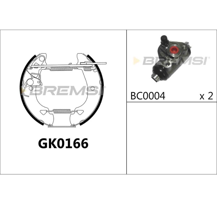 GK0166.JPG Kit Ganasce Freno Posteriore Autobianchi Y10 Fiat Panda Panda Cassone/coda Spiovente Uno Lancia Y10 Gk0166 Bremsi