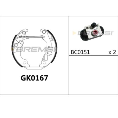 GK0167.JPG Kit Ganasce Freno Posteriore Fiat Punto Punto Cassone/coda Spiovente Gk0167 71740710 Bremsi