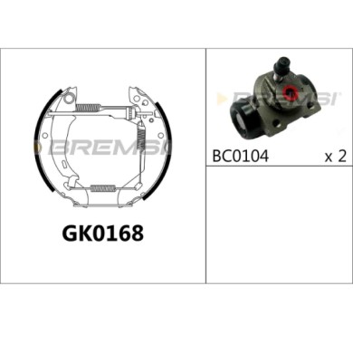 GK0168.JPG Kit Ganasce Freno Posteriore Peugeot 205 Cassone / Coda Spiovente Gk0168 Bremsi