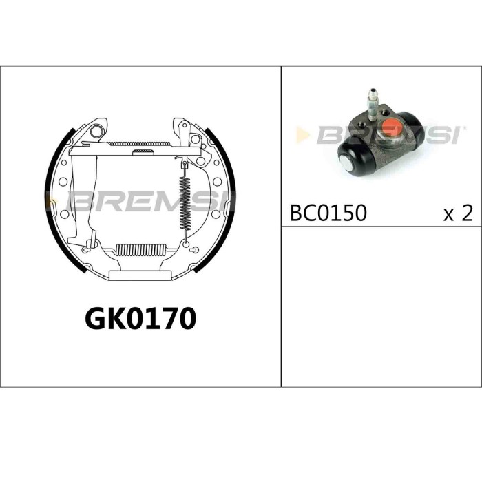 GK0170.JPG Kit Ganasce Freno Posteriore Skoda Favorit Pick-up (787) Gk0170 Bremsi