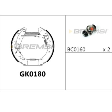 GK0180.JPG Kit Ganasce Freno Posteriore Peugeot 405 Ii Break Gk0180 4241.4h Bremsi