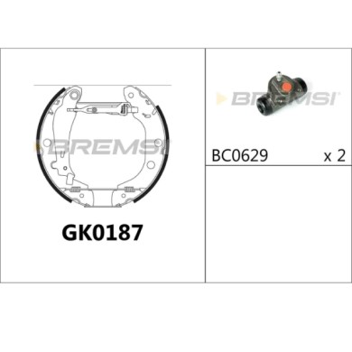 GK0187.JPG Kit Ganasce Freno Posteriore Mercedes-benz Classe A Nissan Primera Primera Hatchback Primera Traveller Gk0187 Bremsi