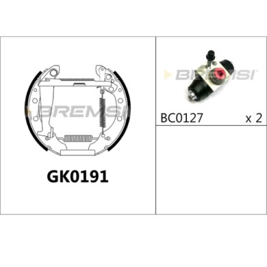 GK0191.JPG Kit Ganasce Freno Posteriore Volkswagen Caddy Ii Cassone/limousine Spaziosa Caddy Ii Mpv/space Wagon Gk0191 Bremsi