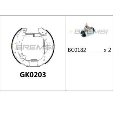 GK0203.JPG Kit Ganasce Freno Posteriore Citroen Jumper I Autobus (230p) Gk0203 4241.3w Bremsi