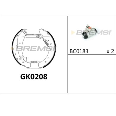 GK0208.JPG Kit Ganasce Freno Posteriore Citroen Jumper I Autobus (230p) Gk0208 4241.3v Bremsi
