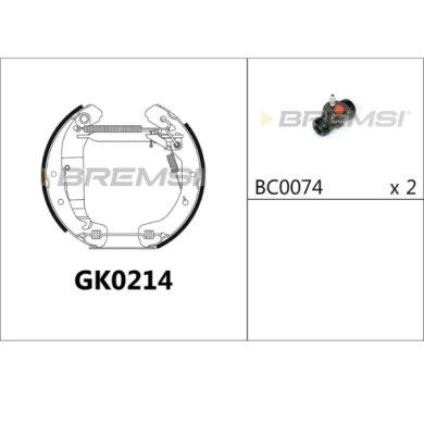 GK0214.JPG Kit Ganasce Freno Posteriore Chevrolet Zafira (f75) Gk0214 Bremsi