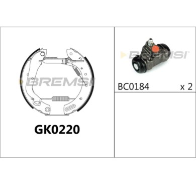 GK0220.JPG Kit Ganasce Freno Posteriore Ford Maverick Ldv Cub Nissan Serena Terrano Ii Vanette Cargo Autobus Vanette Cargo Furgo