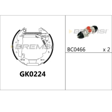 GK0224.JPG Kit Ganasce Freno Posteriore Suzuki Sj 410 Cabrio Sj 410 Gk0224 Bremsi
