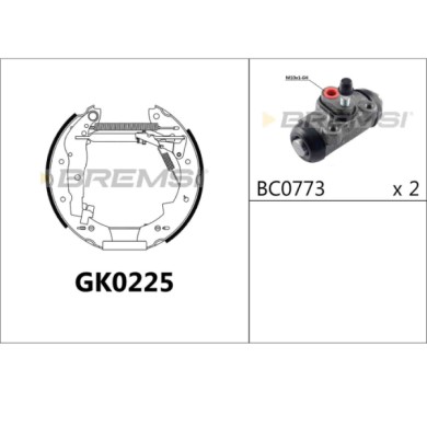 GK0225.JPG Kit Ganasce Freno Posteriore Santana Samurai Suzuki Samurai Fuoristrada Chiuso Samurai Fuoristrada Aperto Gk0225 Brem