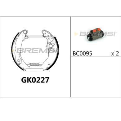 GK0227.JPG Kit Ganasce Freno Posteriore Ford Fiesta Cassone/coda Spiovente Fiesta Furgonato Fiesta Iii Gk0227 Bremsi