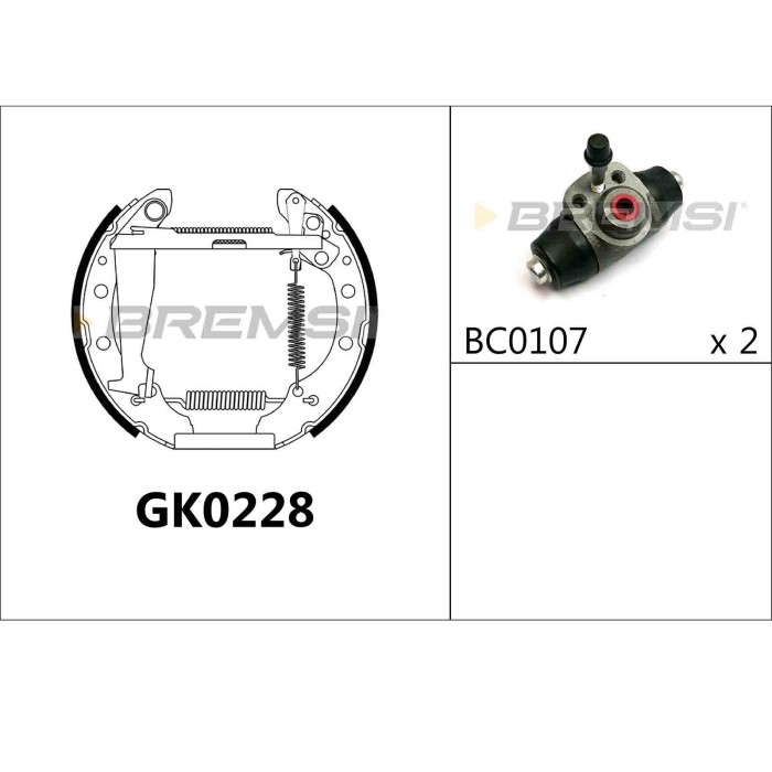 GK0228.JPG Kit Ganasce Freno Posteriore Audi 90 Seat Cordoba Cordoba Vario Ibiza Ii Volkswagen Golf Iii Variant Passat Variant G