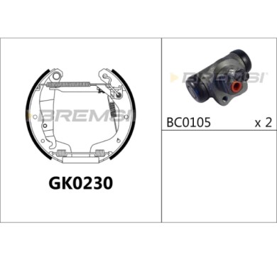 GK0230.JPG Kit Ganasce Freno Posteriore Opel Corsa A 2 Volumi/coda Spiovente Corsa A Tr Gk0230 Bremsi