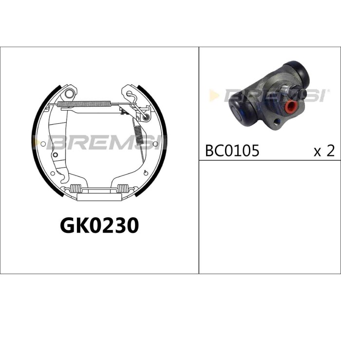 GK0230.JPG Kit Ganasce Freno Posteriore Opel Corsa A 2 Volumi/coda Spiovente Corsa A Tr Gk0230 Bremsi